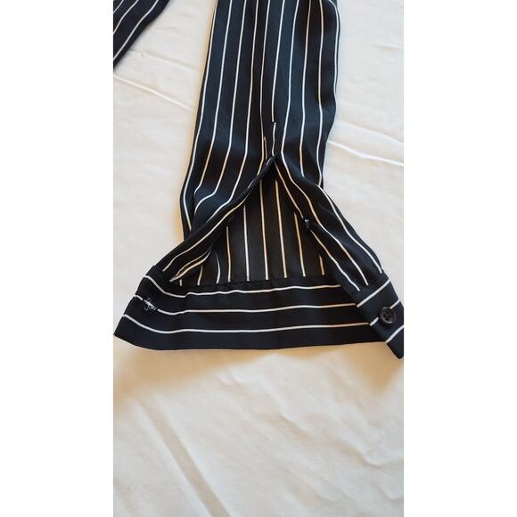 Who What Wear Sheath Dress Black White Pinstriped Long Sleeves Button down small - Picture 15 of 16